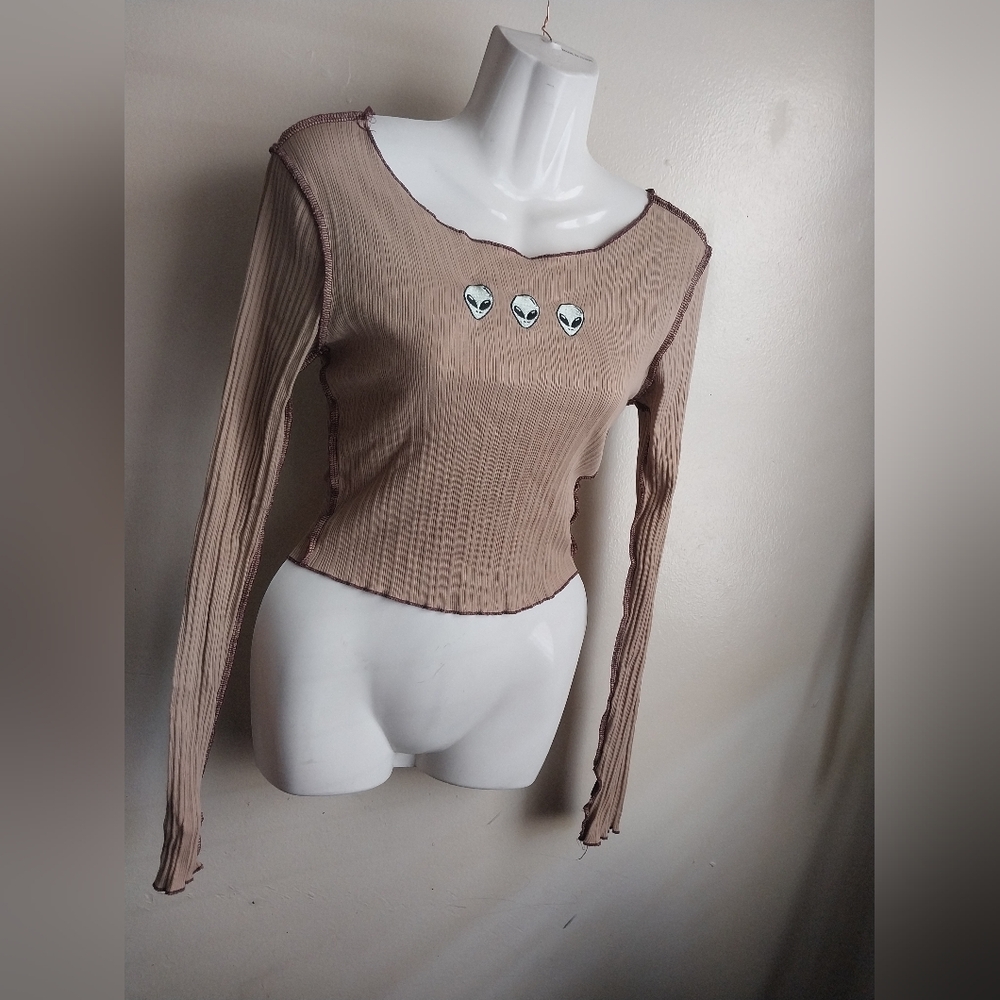 Small alien tan long-sleeved top